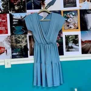 Blue short sleeve sundress, Size small.